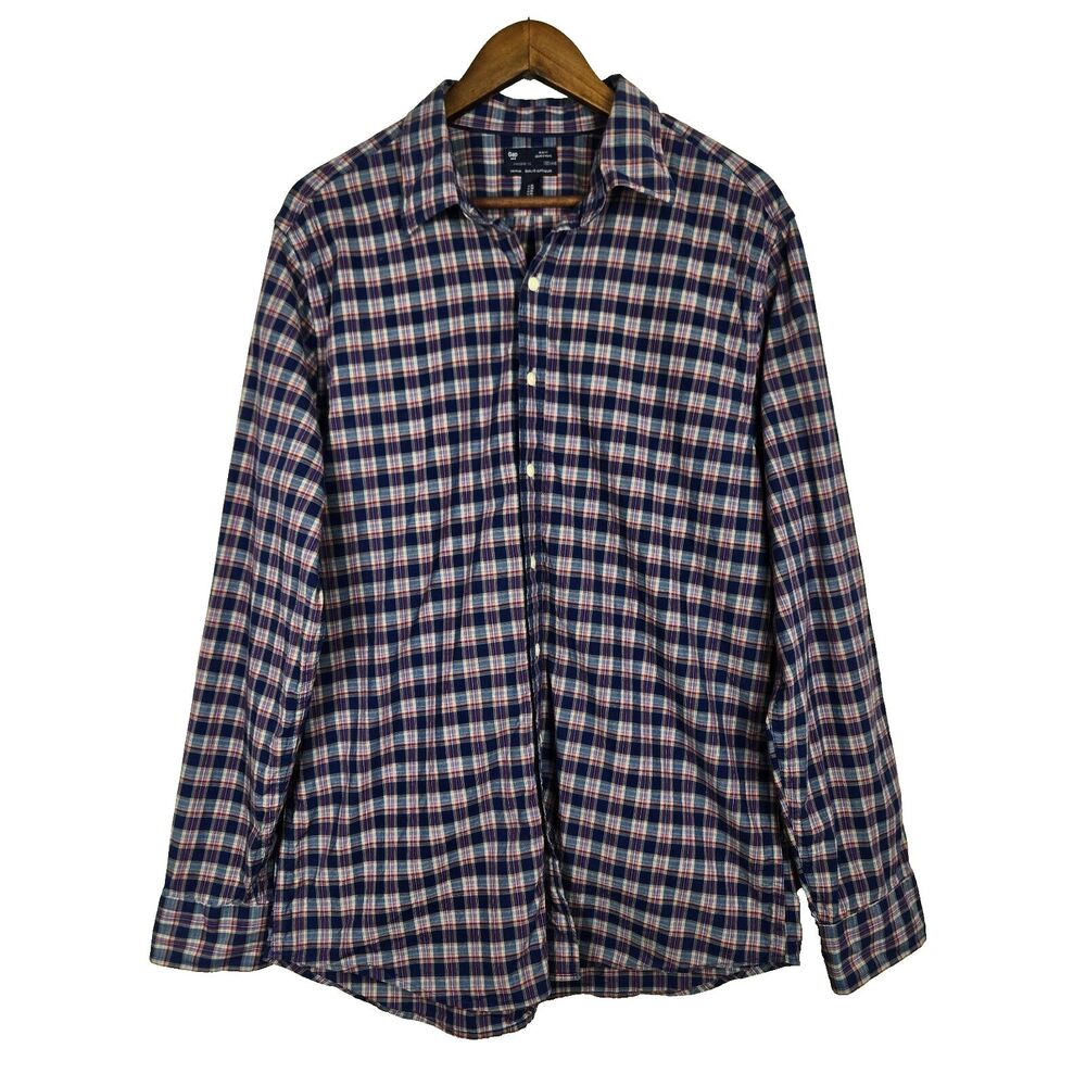 Gap Men's Size XL Slim Fit Button Up Long Sleeve Plaid Shirt